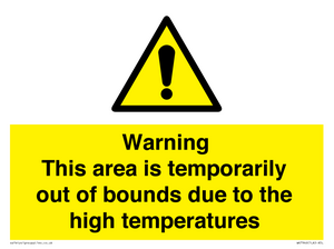 Warning This area is temporarily out of bounds due to the high temperatures
